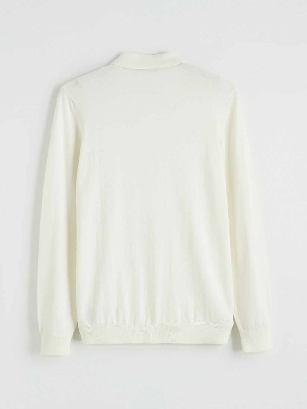 Ekru Polo Yaka Erkek Triko Kazak-2