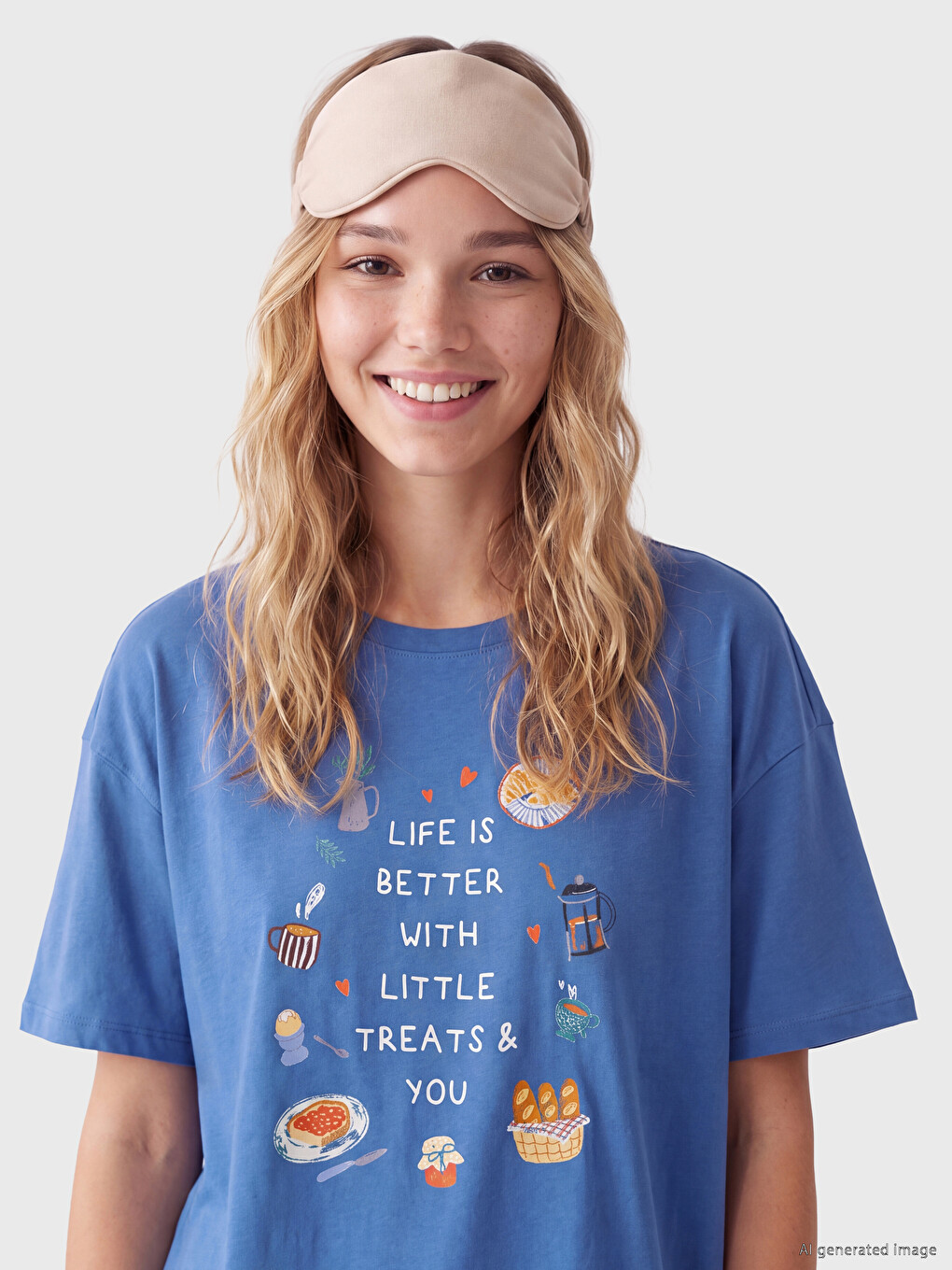 Short Sleeved Printed Women's Nightdress-1