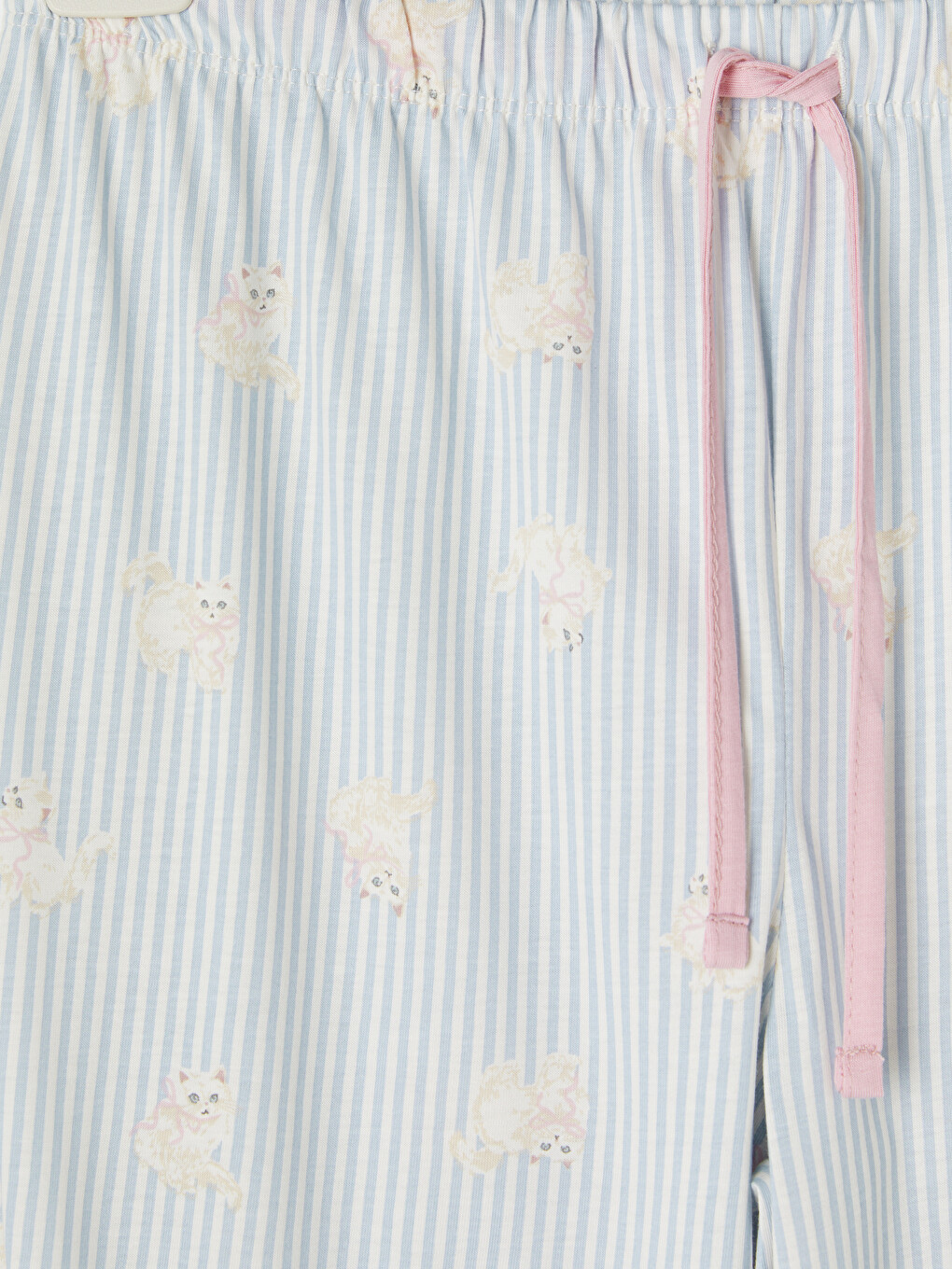 Mavi Beli Lastikli Desenli Kadın Pijama Alt-2