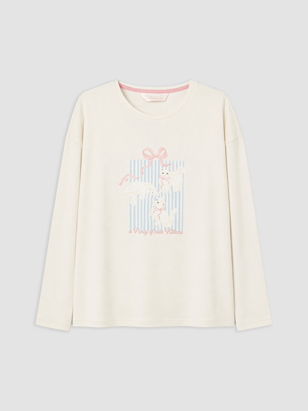Mavi Bisiklet Yaka Baskılı Kadın Pijama Takımı-5