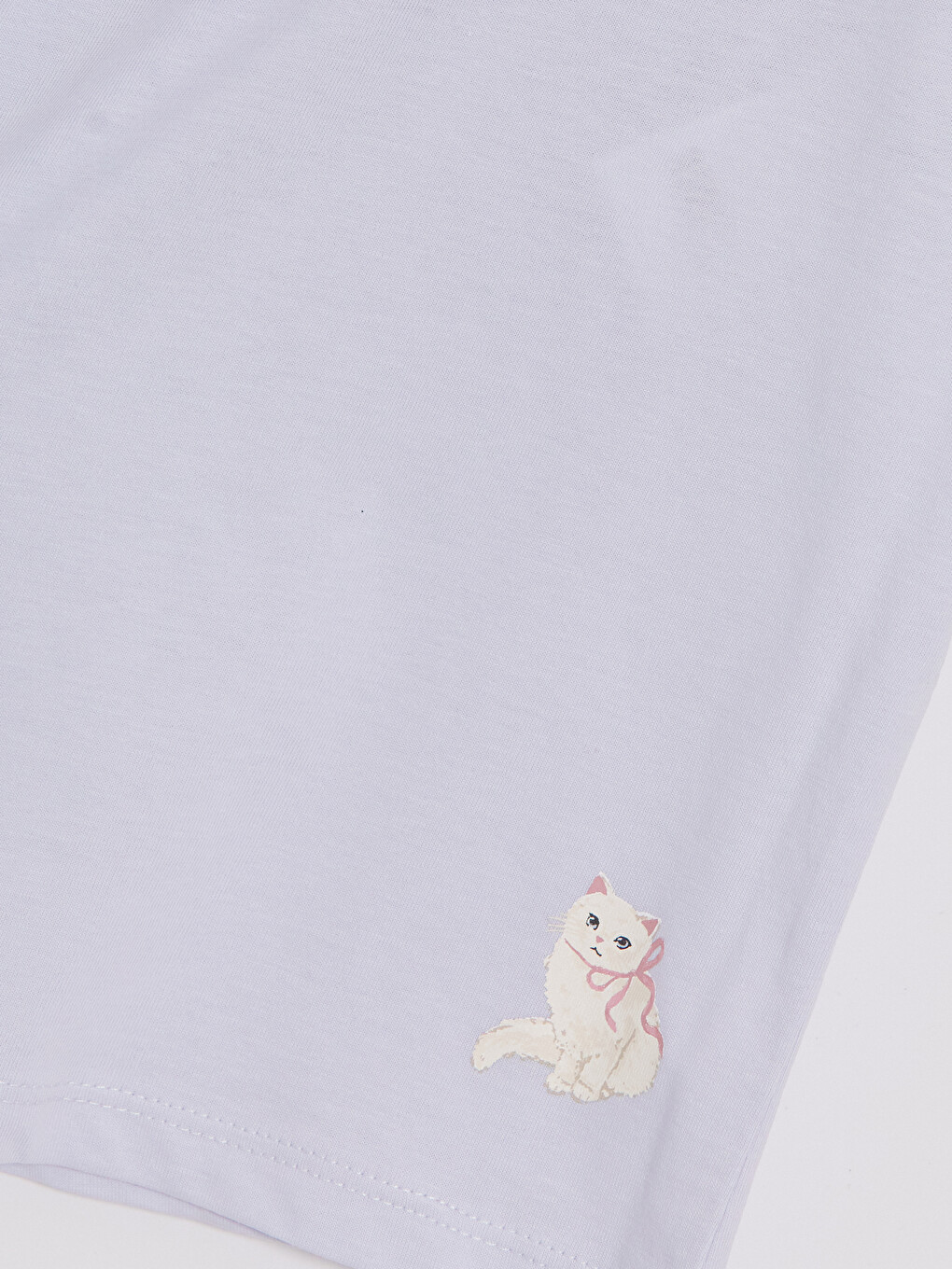 Ekru Beli Lastikli Baskılı Kadın Şort Pijama Altı 2'li-14