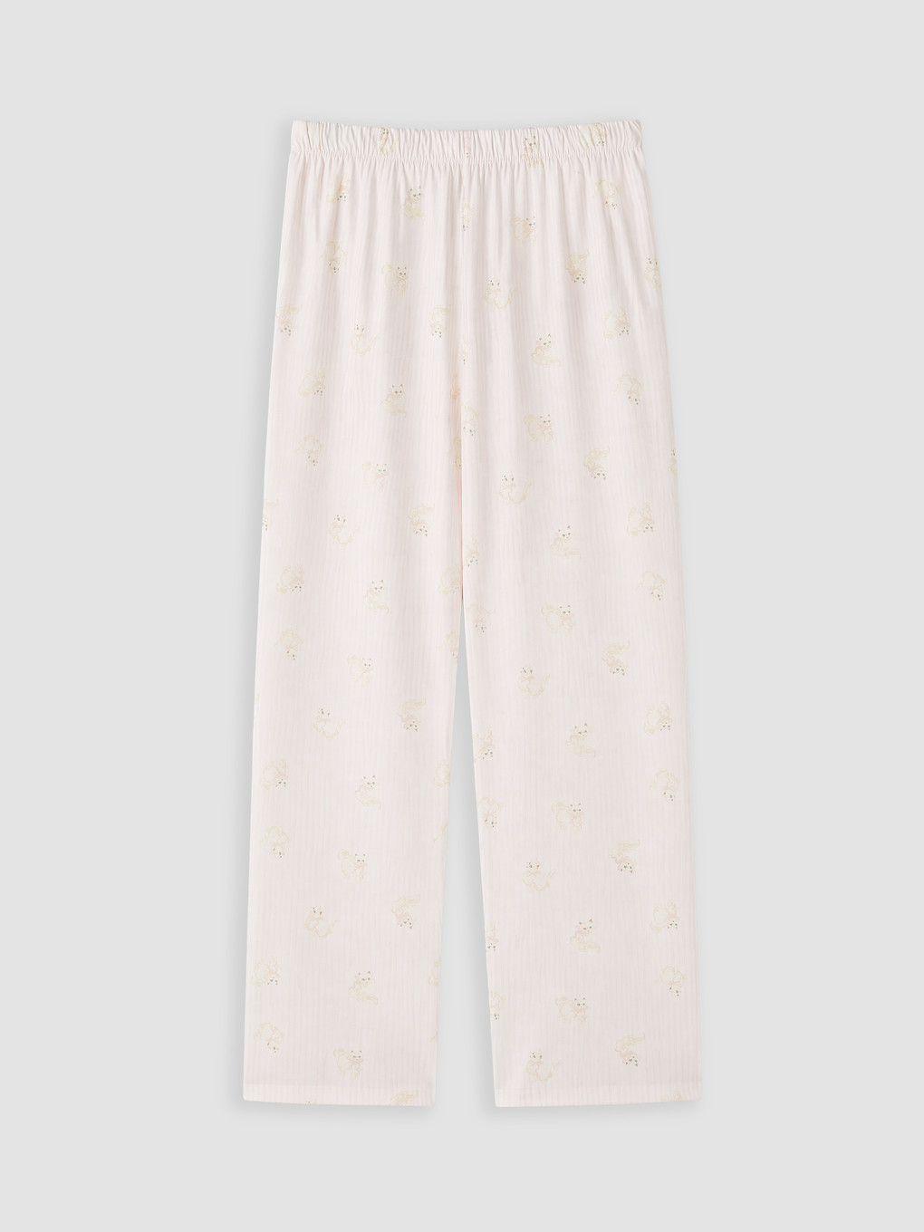 Pembe Beli Lastikli Desenli Kadın Pijama Alt