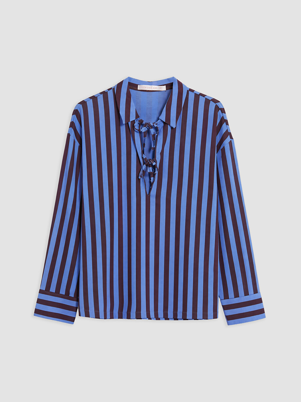Shirt Collar Striped Women's Pyjamas Set-5