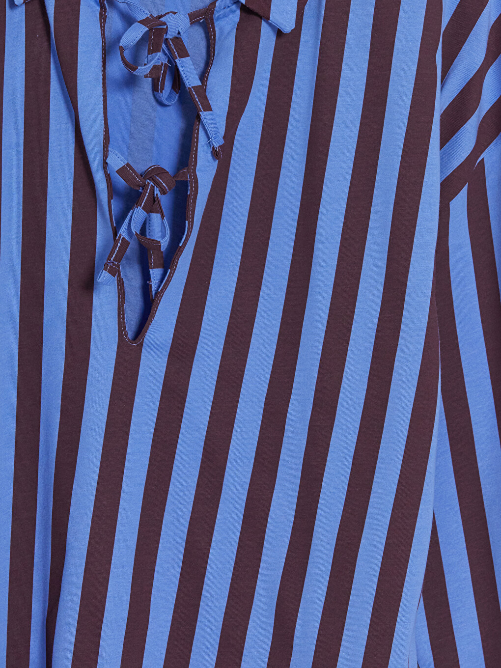 Shirt Collar Striped Women's Pyjamas Set-9