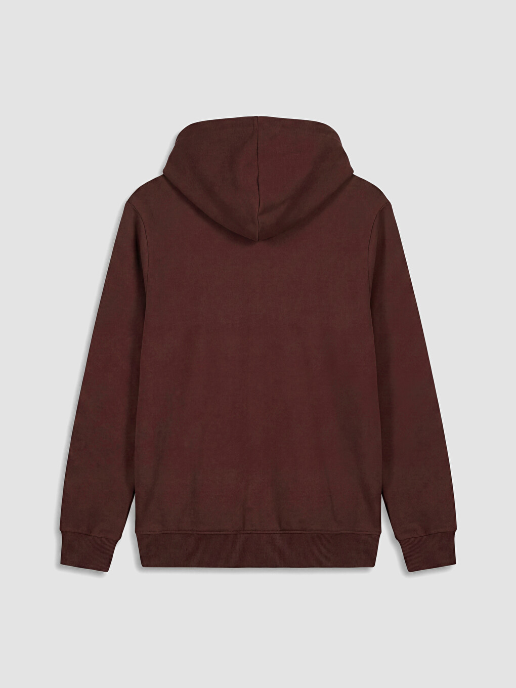 Bordo Kapüşonlu Erkek Fermuarlı Sweatshirt-5