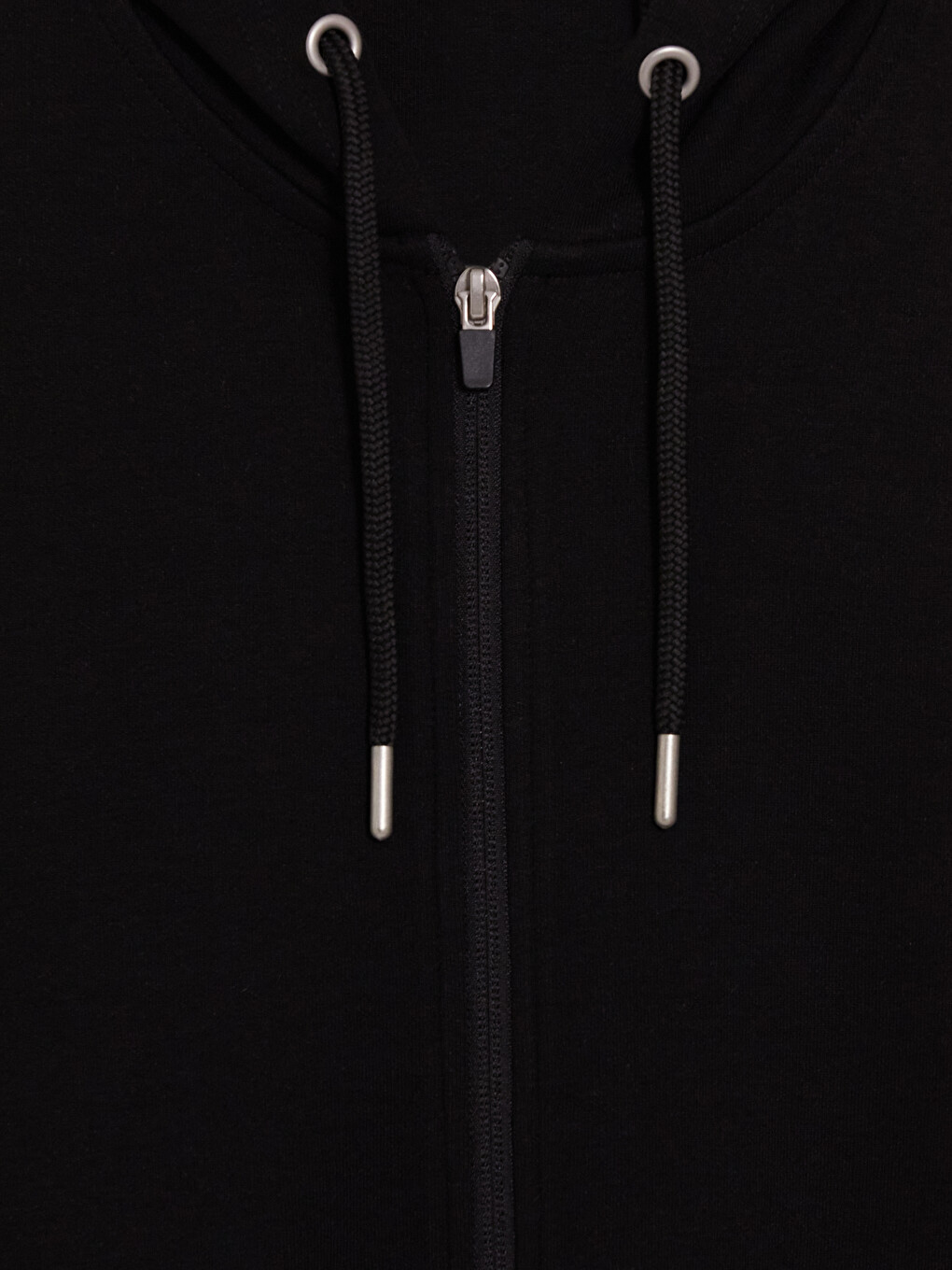 Siyah Kapüşonlu Erkek Fermuarlı Sweatshirt-4