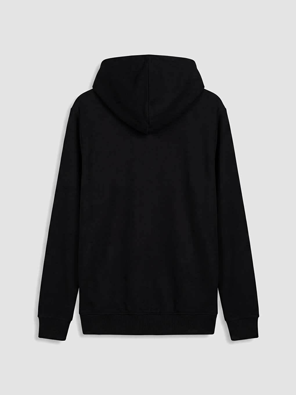 Siyah Kapüşonlu Erkek Fermuarlı Sweatshirt-5