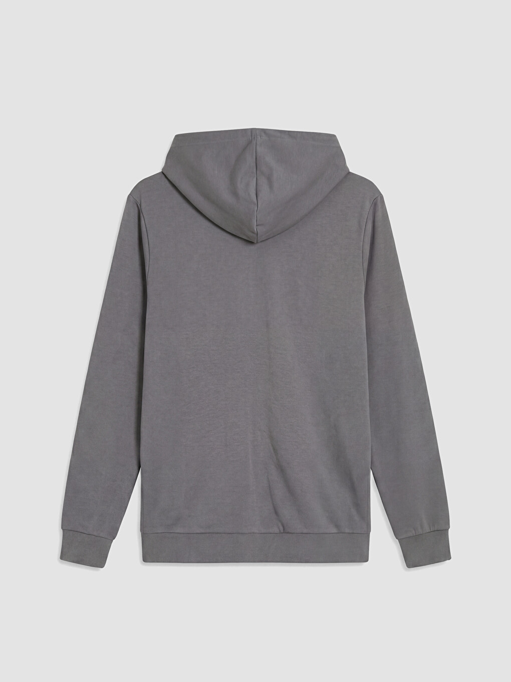 Gri Kapüşonlu Erkek Fermuarlı Sweatshirt-5