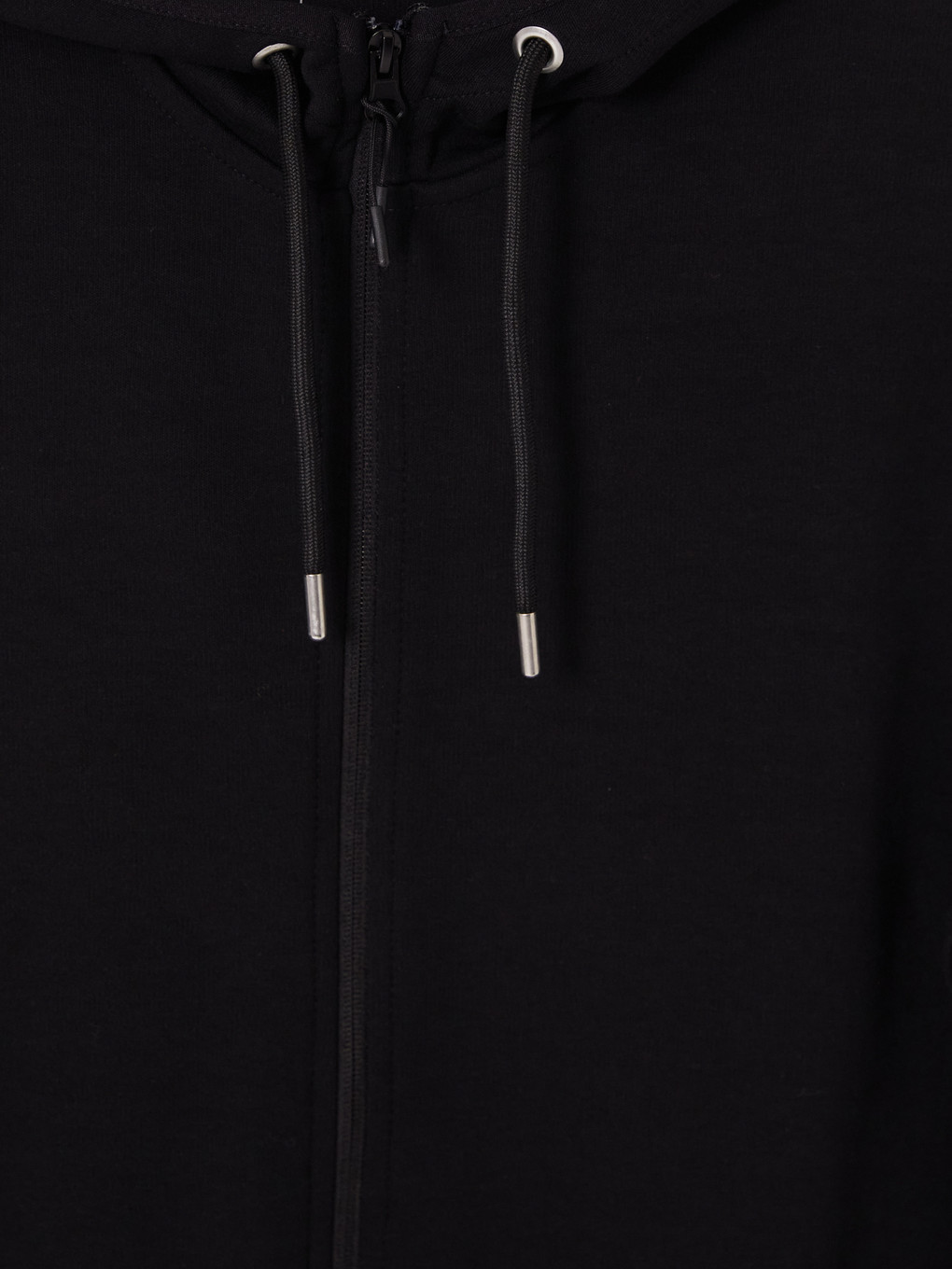 Siyah Kapüşonlu Fermuarlı Sweatshirt-2