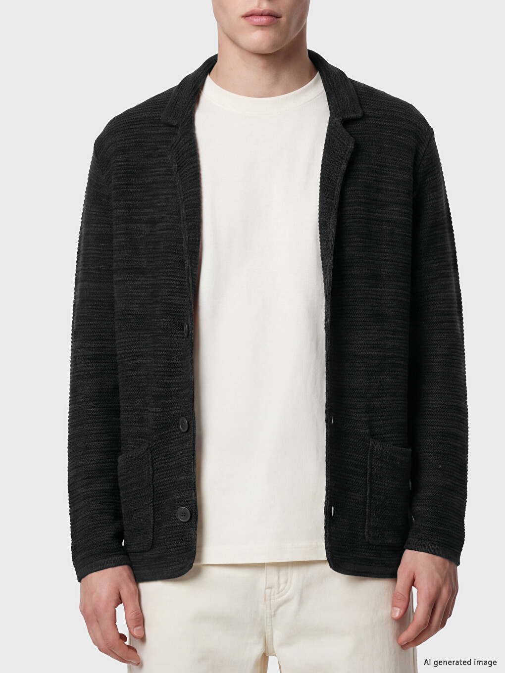 Man Black Cardigan-2