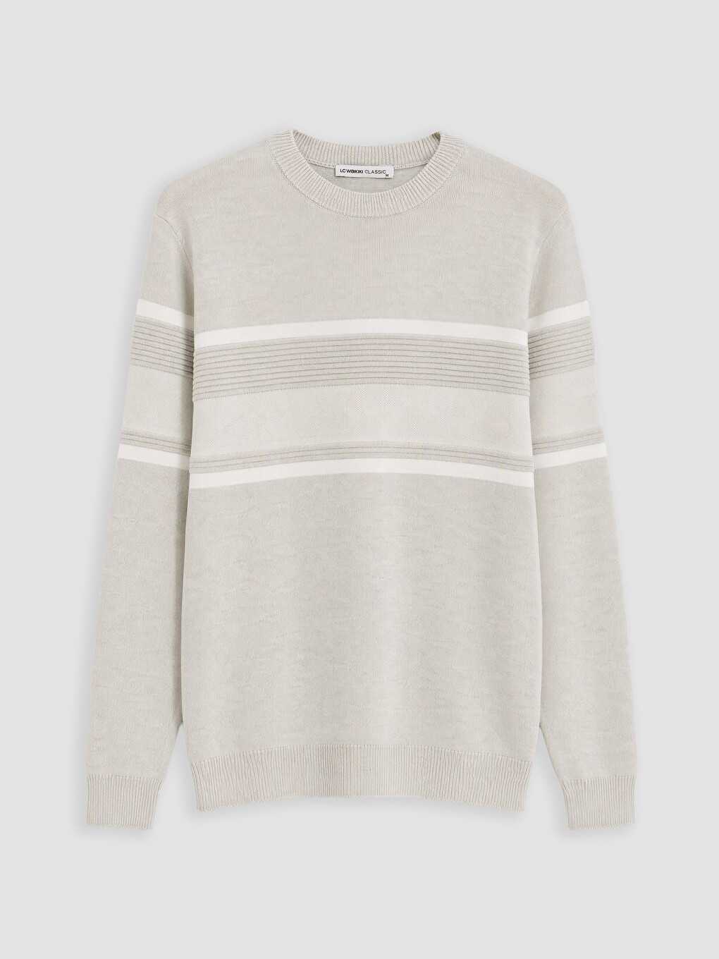 Pull-over En Maille À Rayures À Col Rond Pour Homme-3