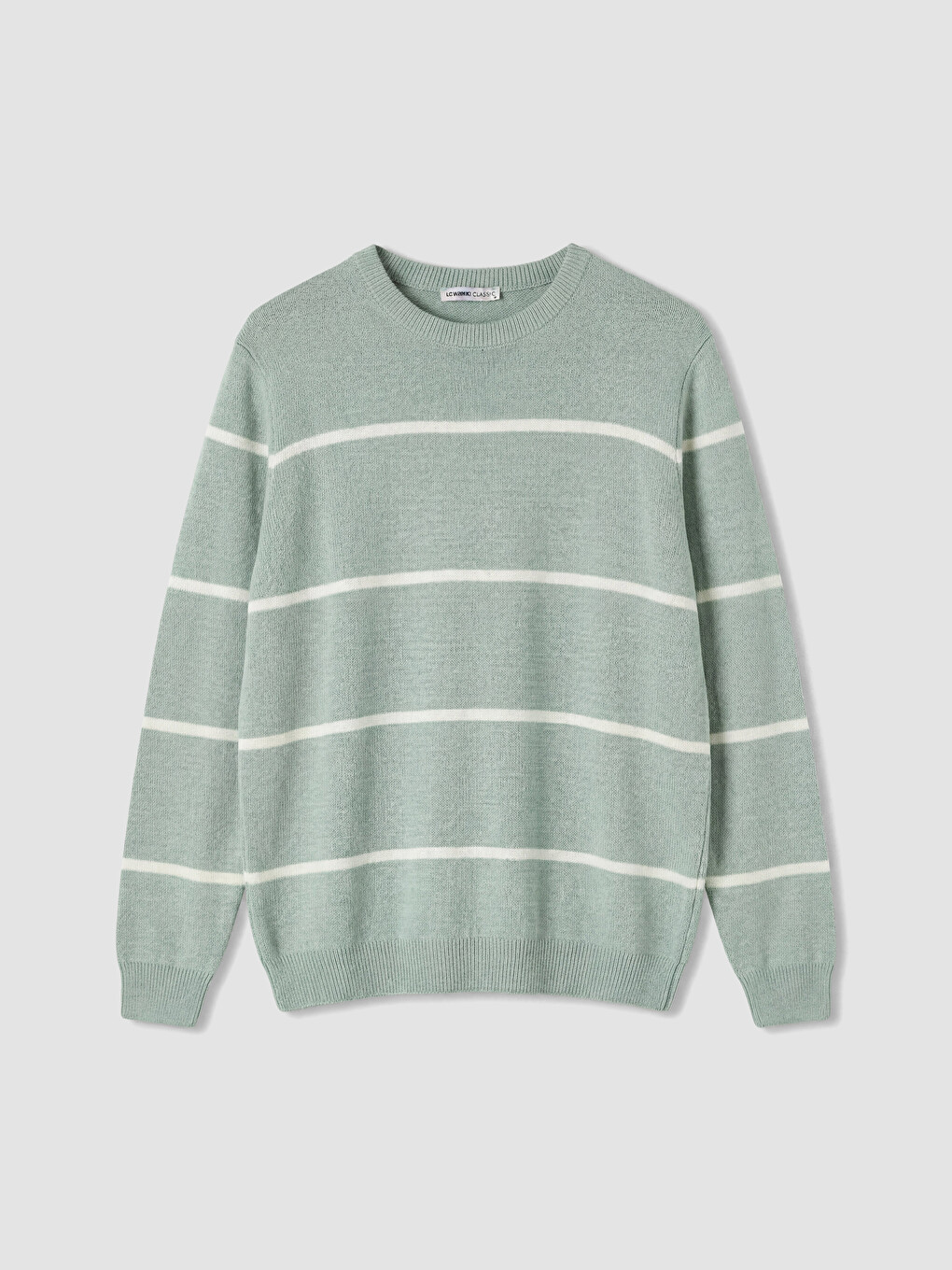 Pull-over En Maille À Rayures À Col Rond Pour Homme-3