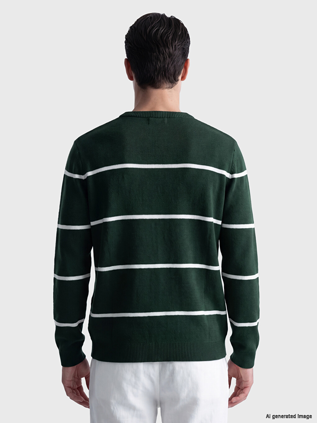 Pull-over En Tricot Rayé Pour Homme-2