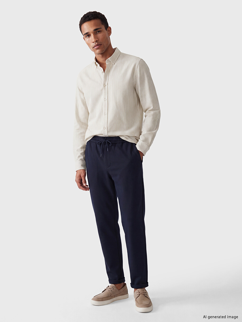 Chemise Dobby Rayée Regular Fit Pour Homme-1