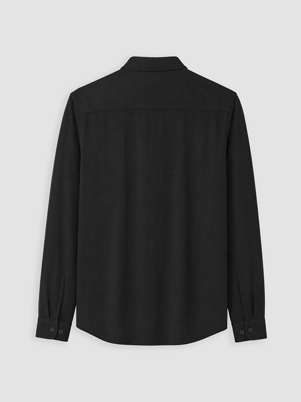 Siyah Slim Fit Erkek Dokulu Gömlek-2