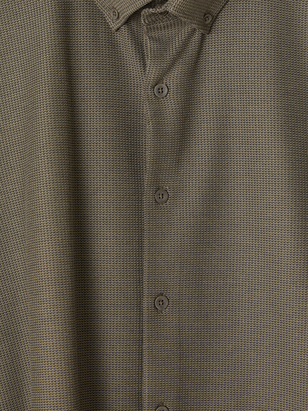 Yeşil Slim Fit Erkek Dokulu Gömlek-5