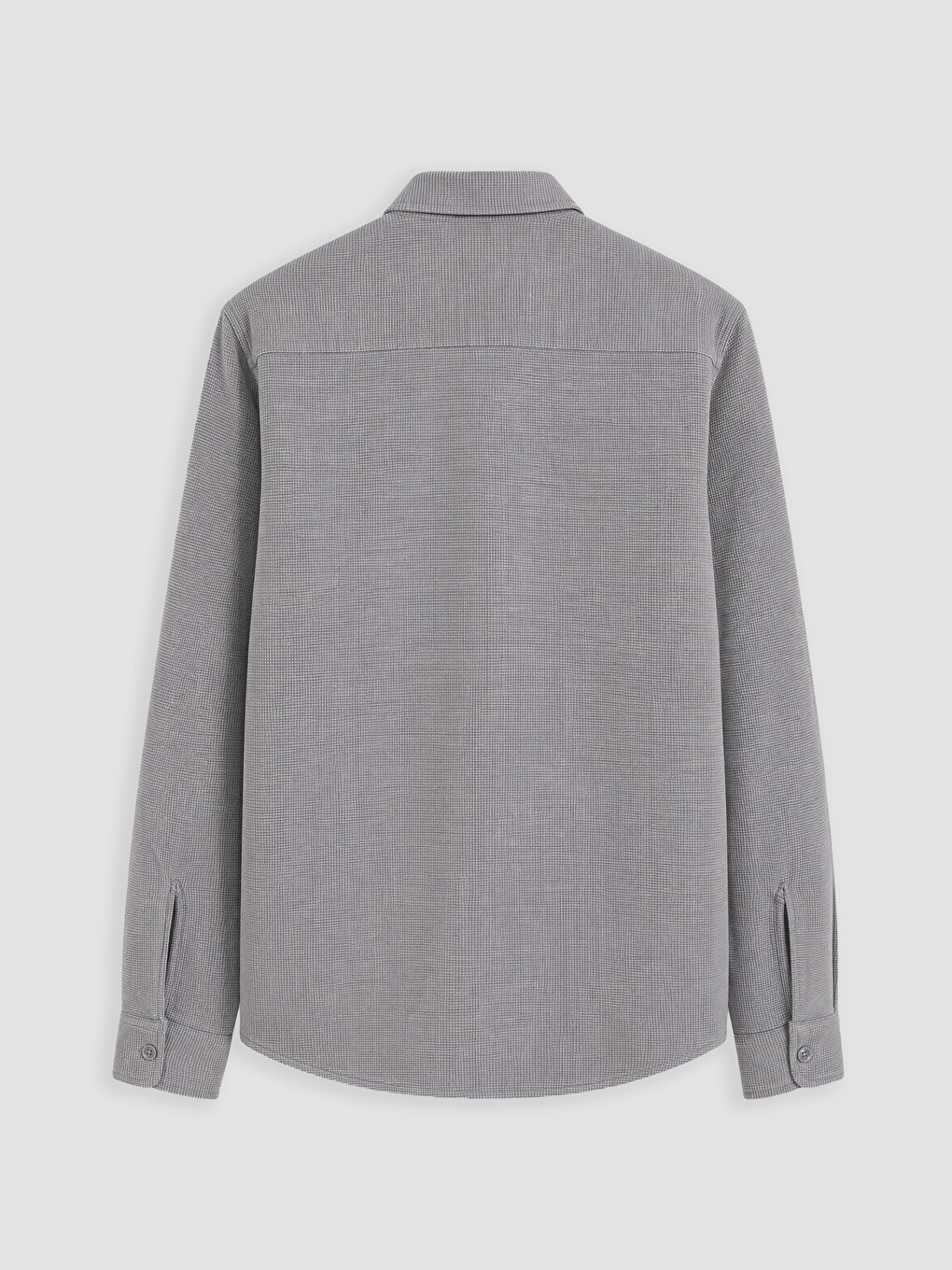 Gri Slim Fit Dokulu Erkek Gömlek-2