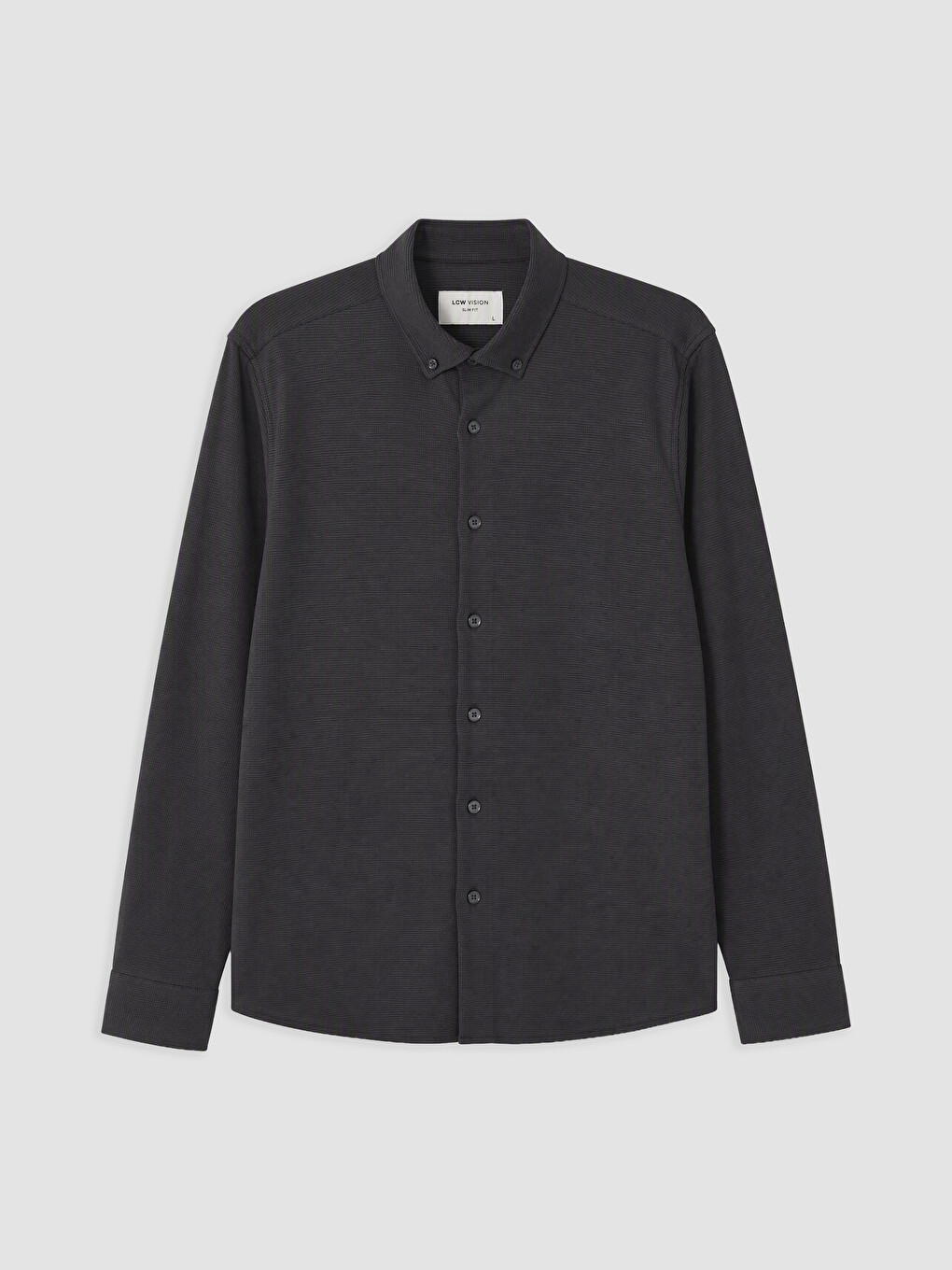 Antrasit Slim Fit Dokulu Erkek Gömlek