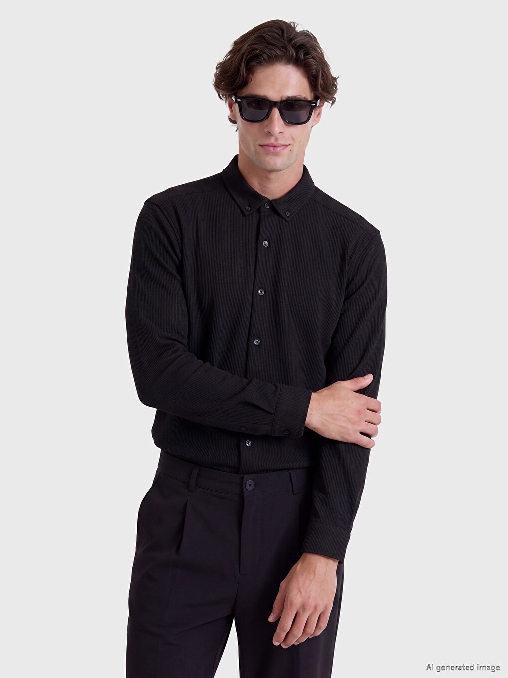 Slim Fit Textured Men's Shirt