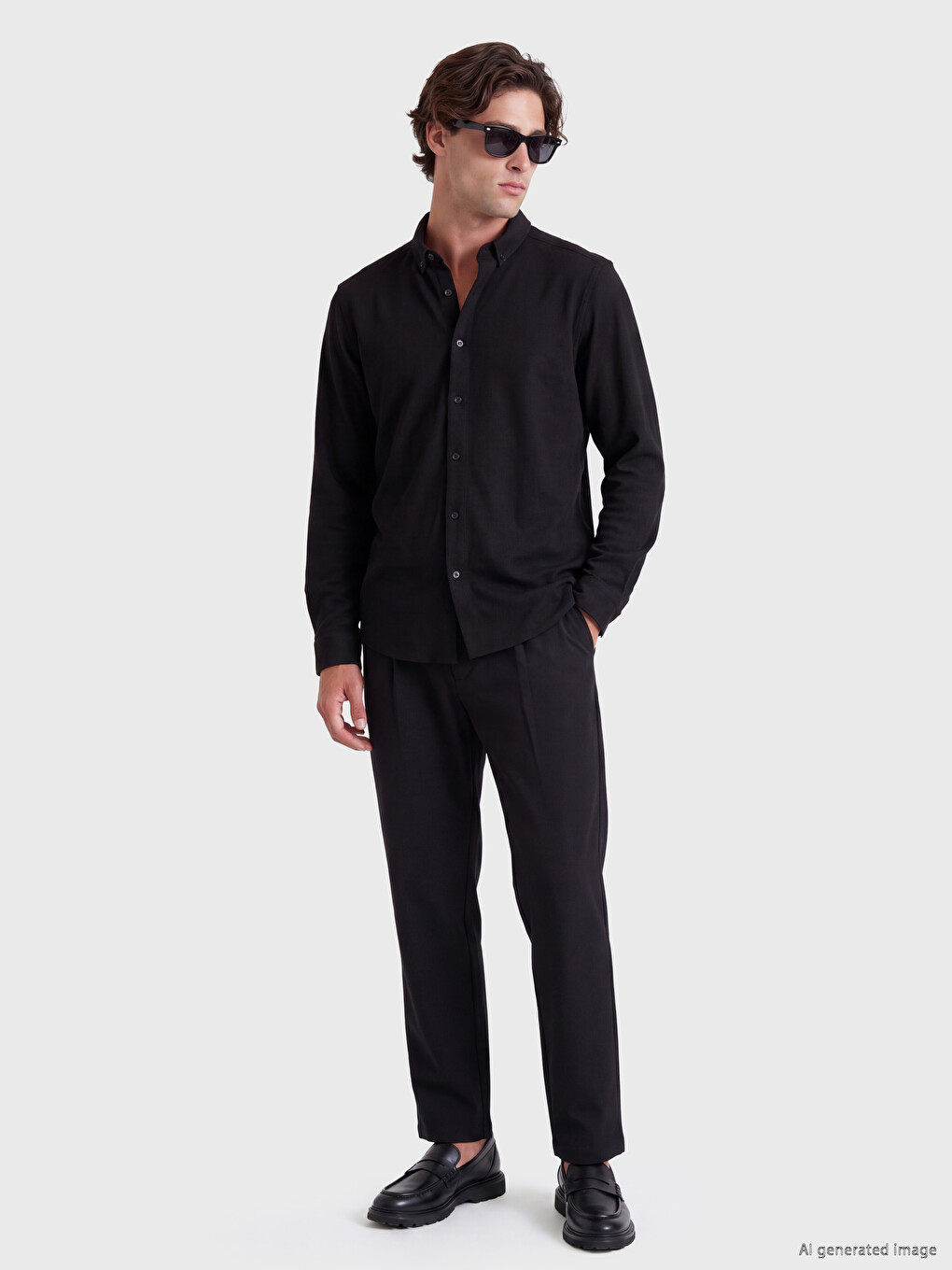 Slim Fit Textured Men's Shirt-1