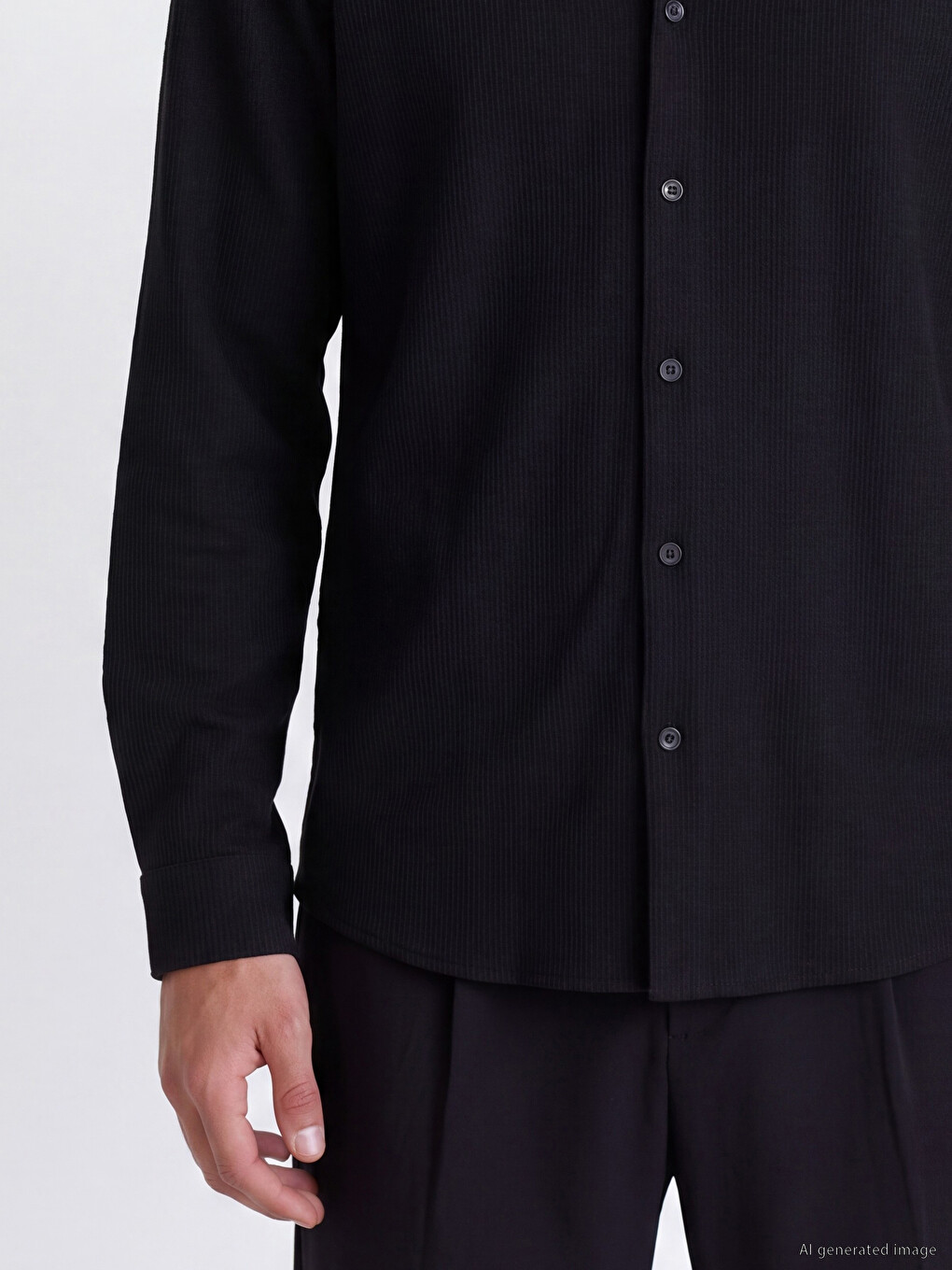 Slim Fit Textured Men's Shirt-2