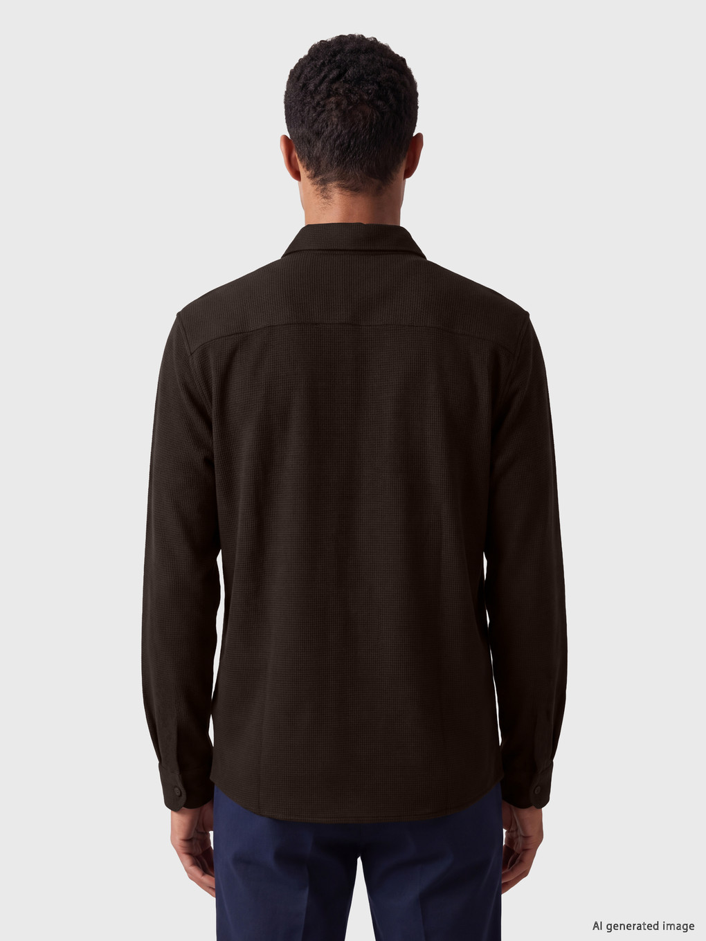Slim Fit Waffle Men's Textured Shirt-2