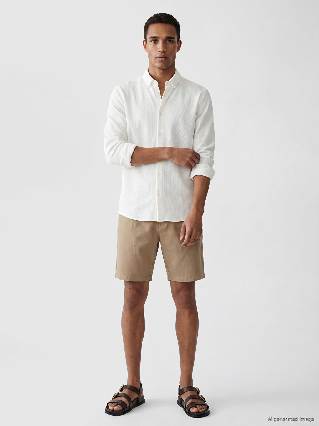Beyaz Slim Fit Dokulu Erkek Gömlek-1