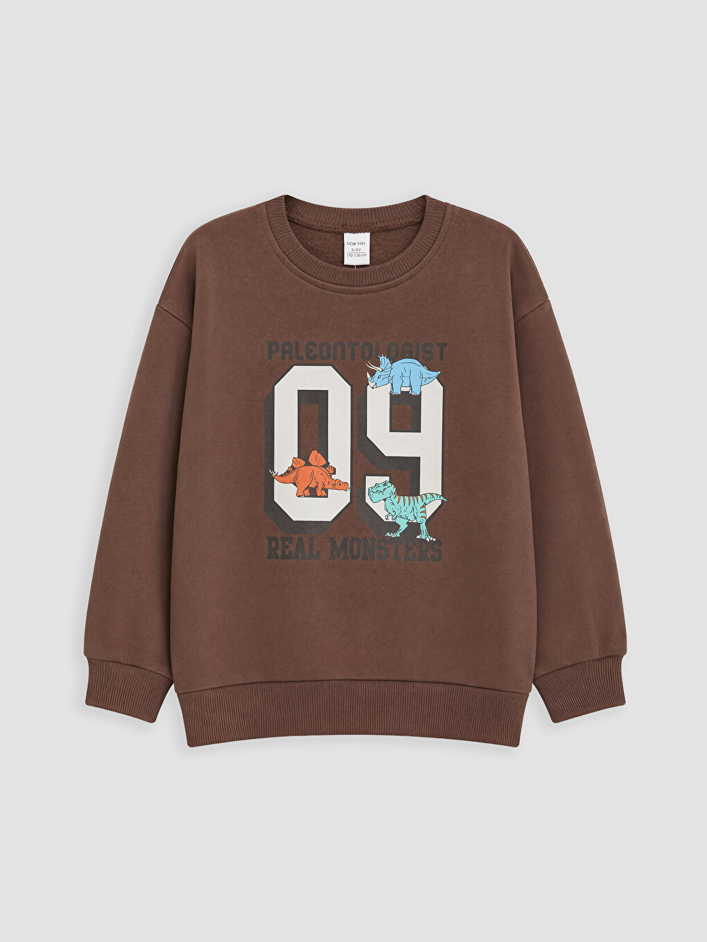 Kahverengi Baskılı Erkek Çocuk Sweatshirt