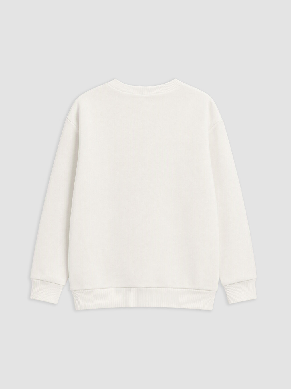 Beyaz Nakışlı Uzun Kollu Erkek Çocuk Sweatshirt-1