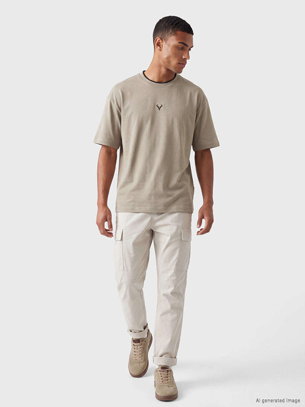 XSIDE ACTIVE Crew Neck Men's T-shirt - W67639Z8-GTC | LC Waikiki
