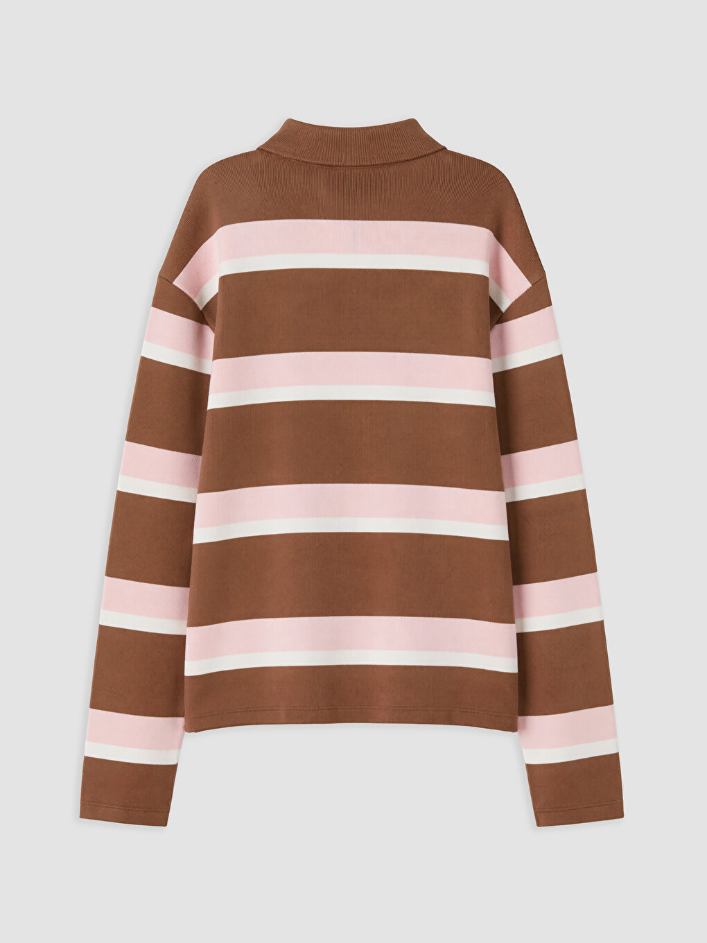 Polo Collar Striped Oversize Fit Girls' T-shirt-1