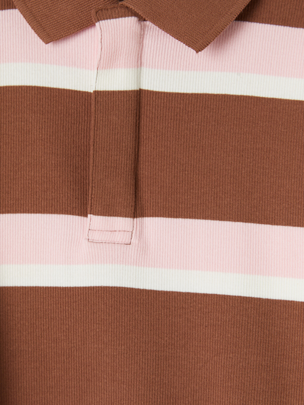 Polo Collar Striped Oversize Fit Girls' T-shirt-2