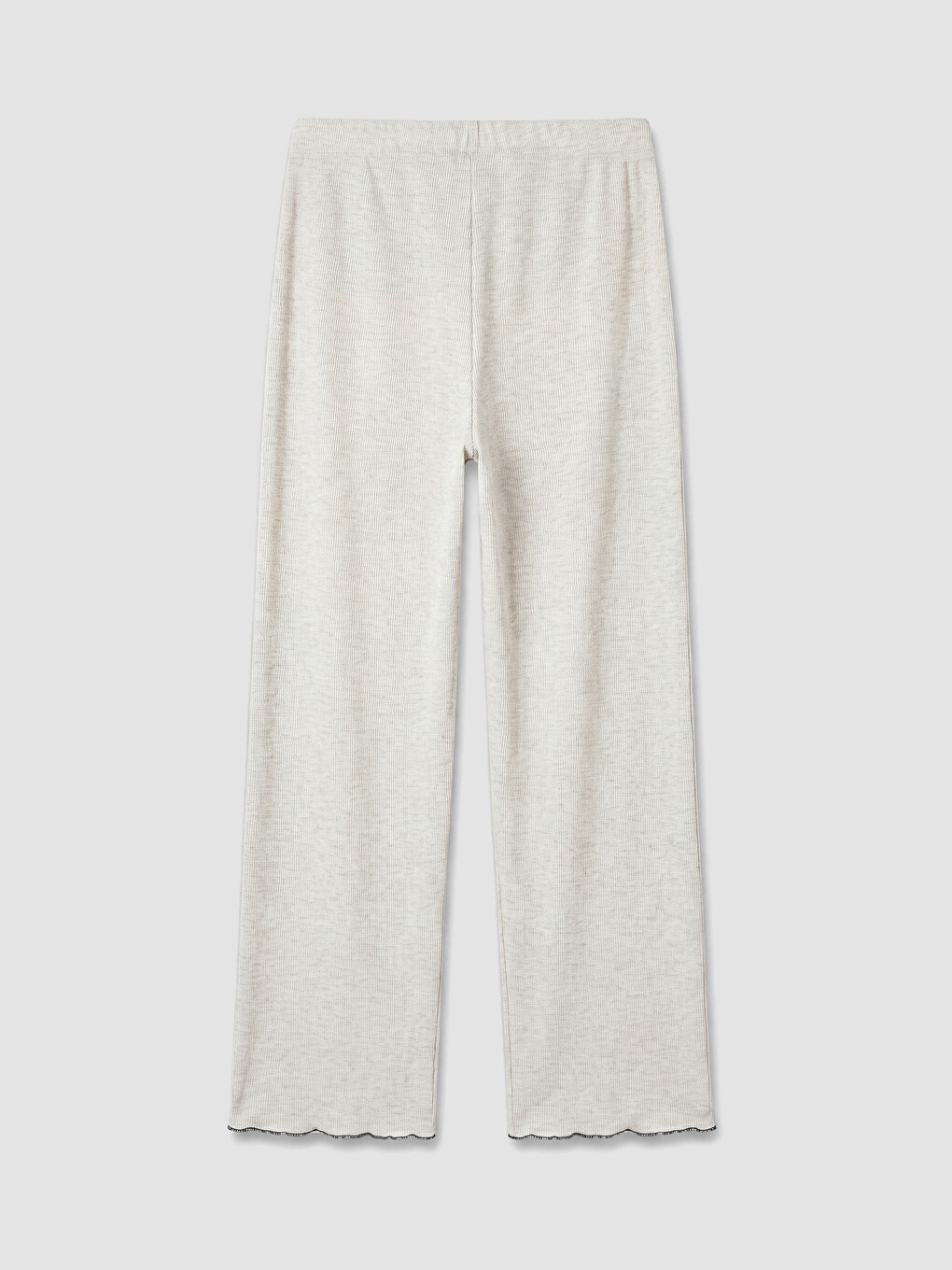 Bej V Yaka Nakışlı Kadın Pijama Takımı-6
