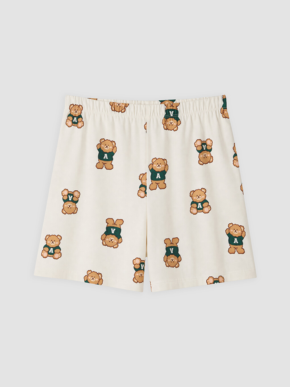Bear Printed Women's Shortie Pyjamas Set-2