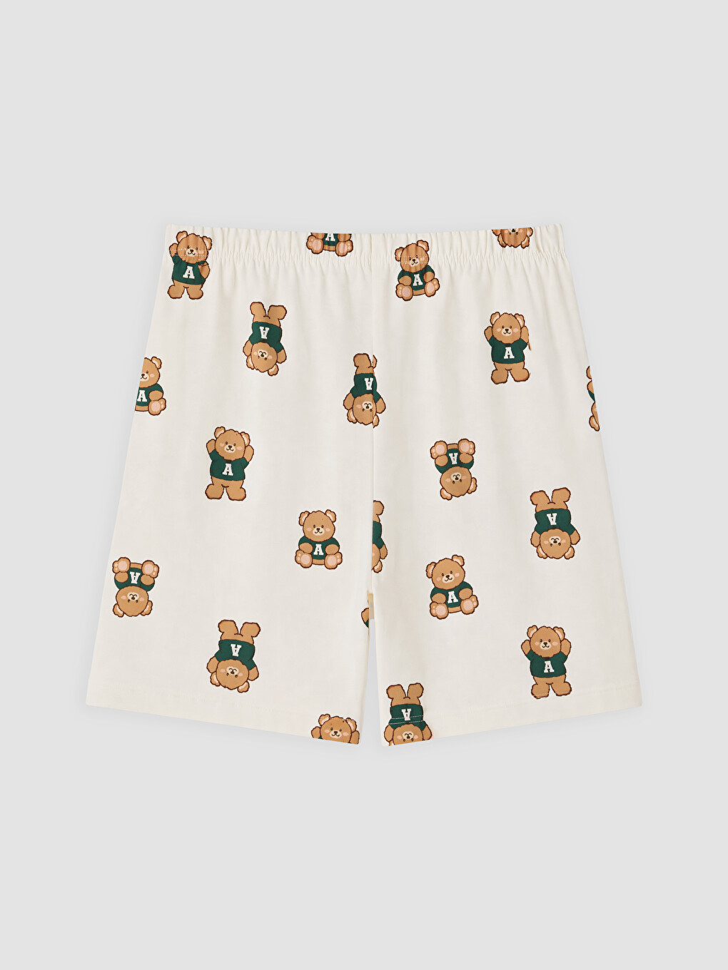 Bear Printed Women's Shortie Pyjamas Set-4
