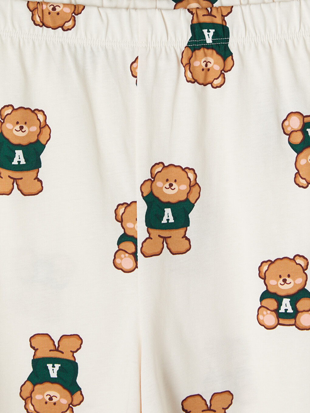 Bear Printed Women's Shortie Pyjamas Set-6