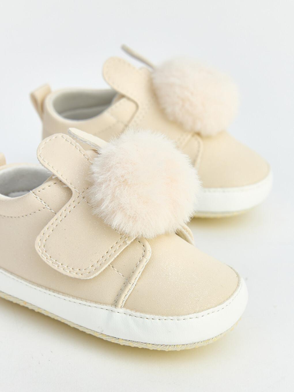 Girl Beige Pram Shoes-2