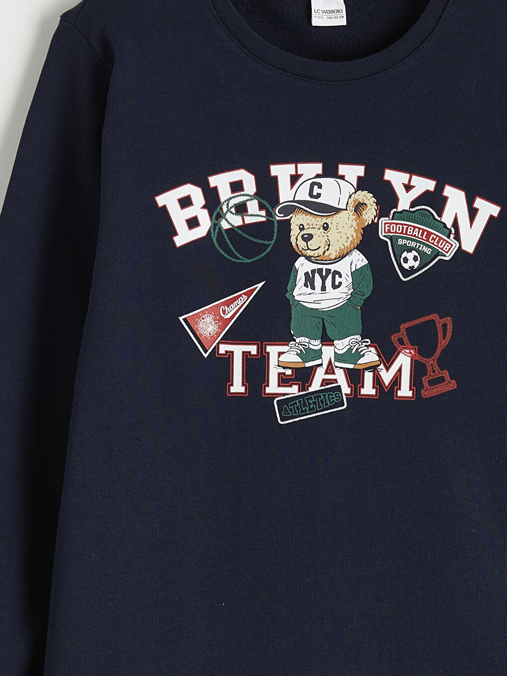 Lacivert Ayı Teddy Baskılı Erkek Çocuk Pijama Takımı-5