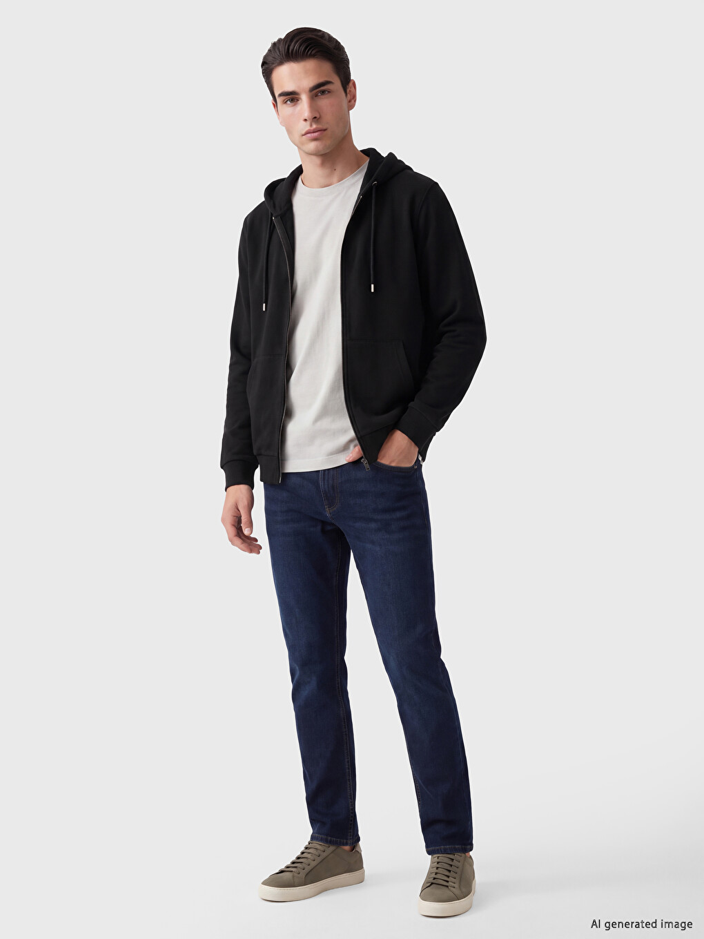 Hooded Men's Zip-up Sweatshirt-1