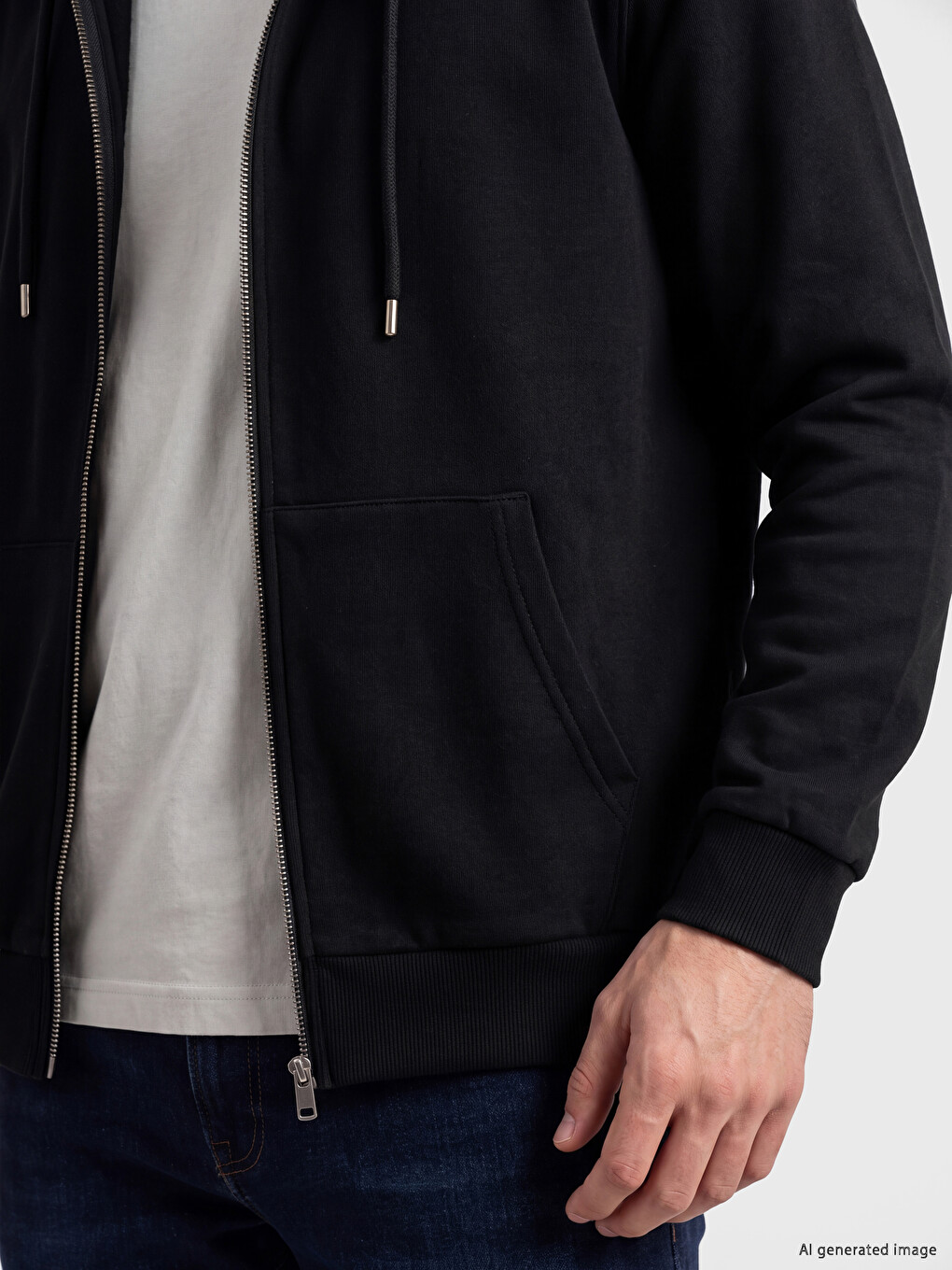 Hooded Men's Zip-up Sweatshirt-2