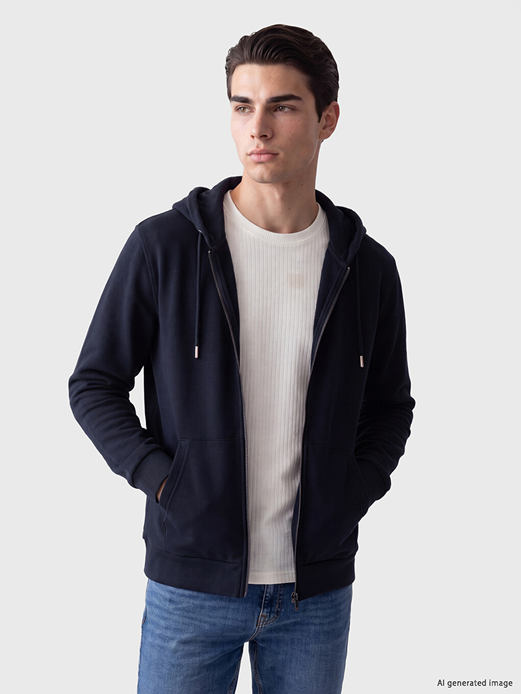 Hooded Men's Zip-up Sweatshirt