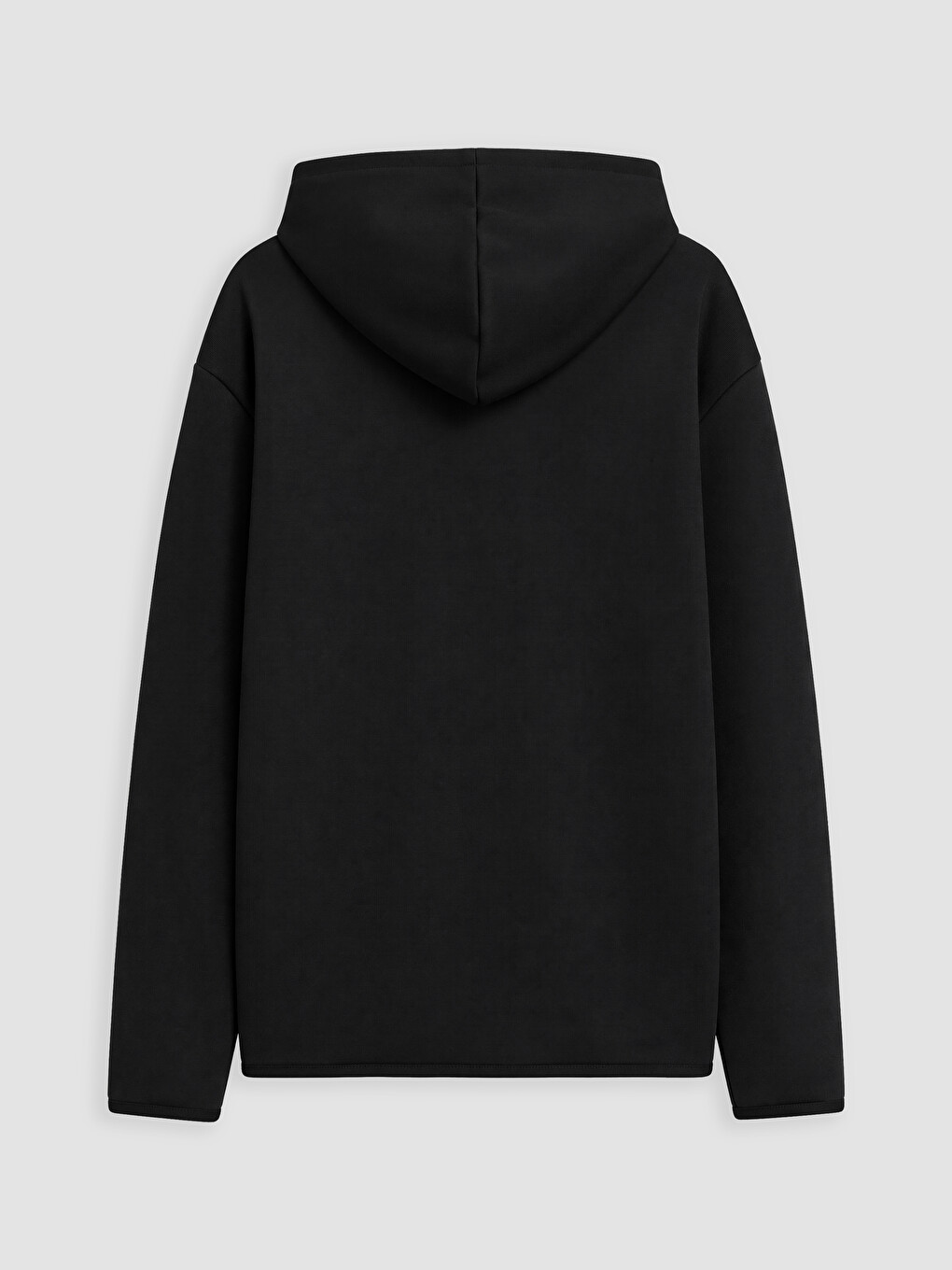 Siyah Kapüşonlu Baskılı Erkek Çocuk Fermuarlı Sweatshirt-2