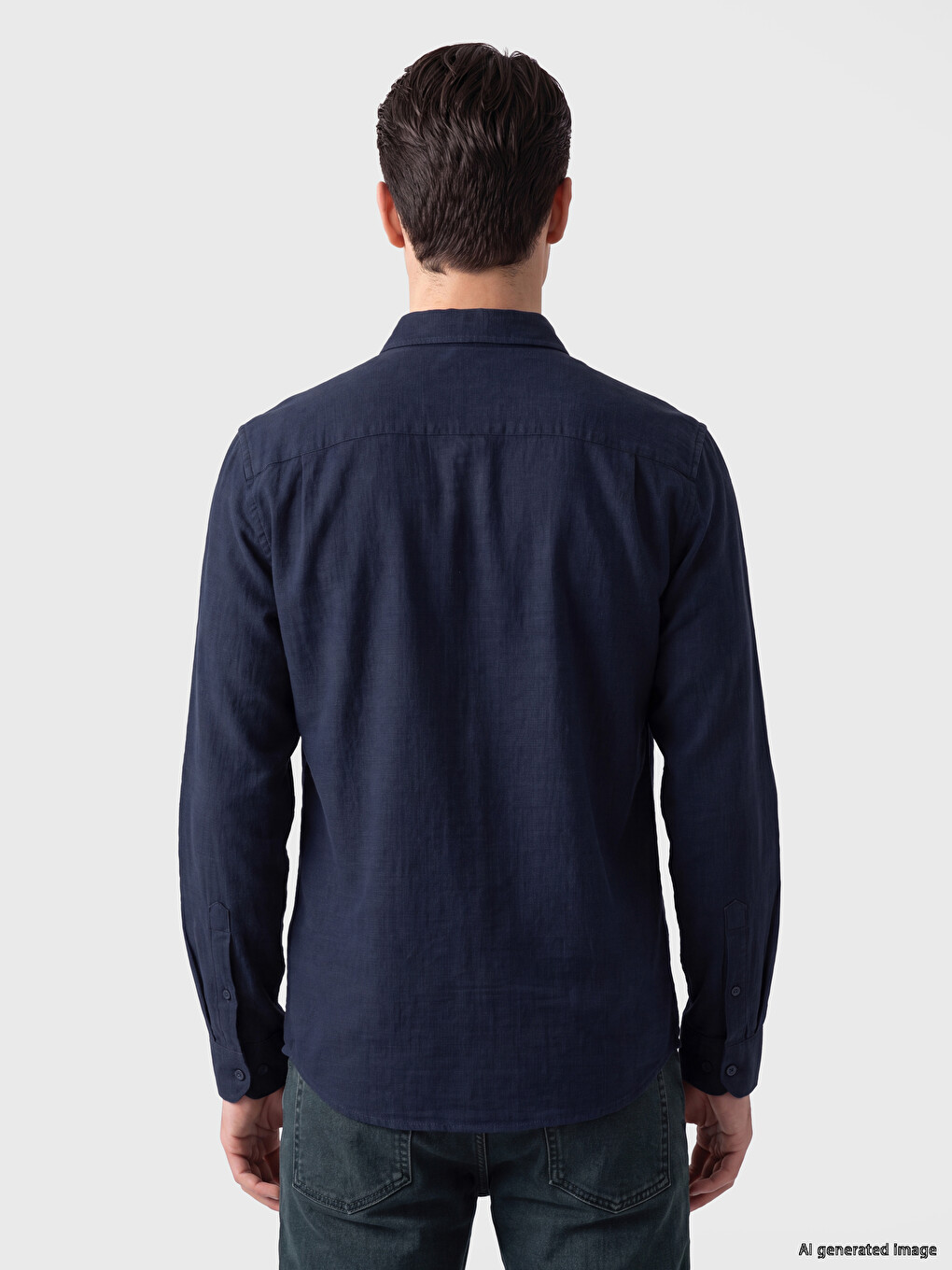 Regular Fit Poplin Men's Shirt-2