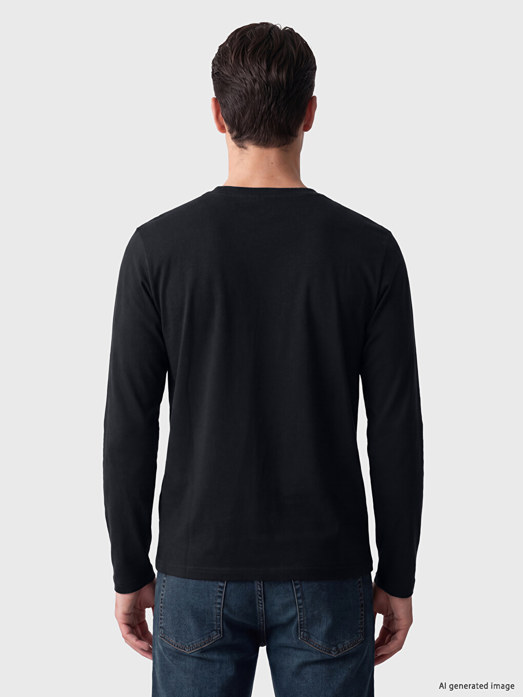 Crew Neck Standard Fit Long Sleeve Men's T-shirt-2