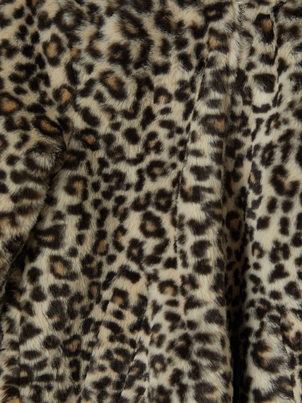 Hooded Leopard Patterned Girls' Plush Coat-2