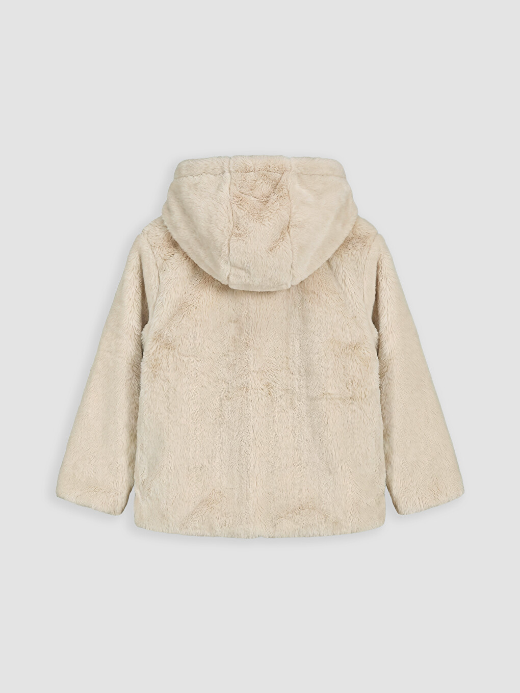 Hooded Girls' Faux Fur Coat-1