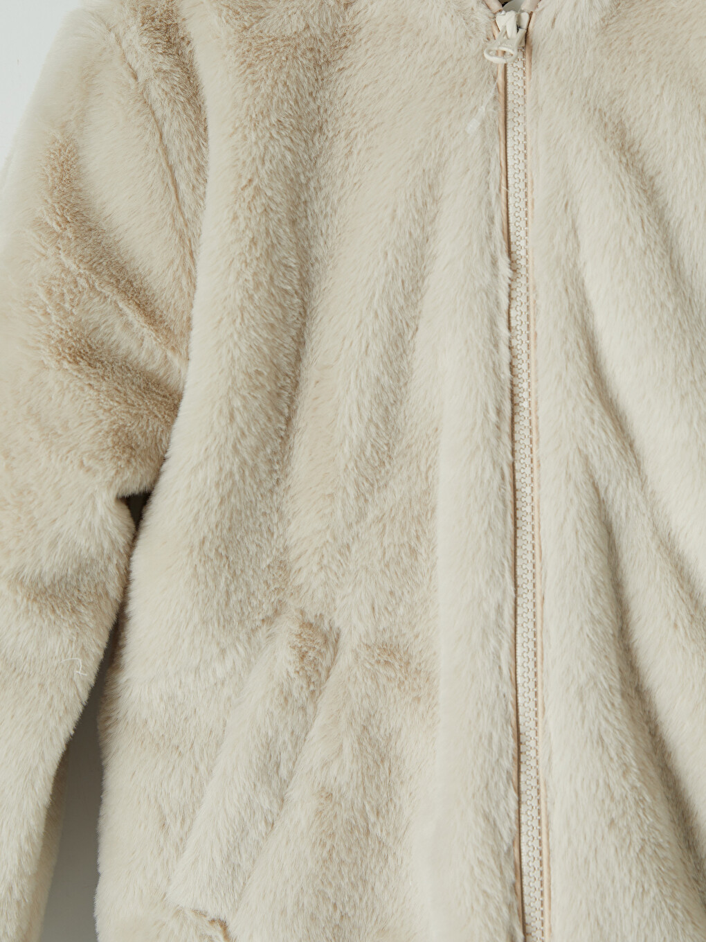 Hooded Girls' Faux Fur Coat-2