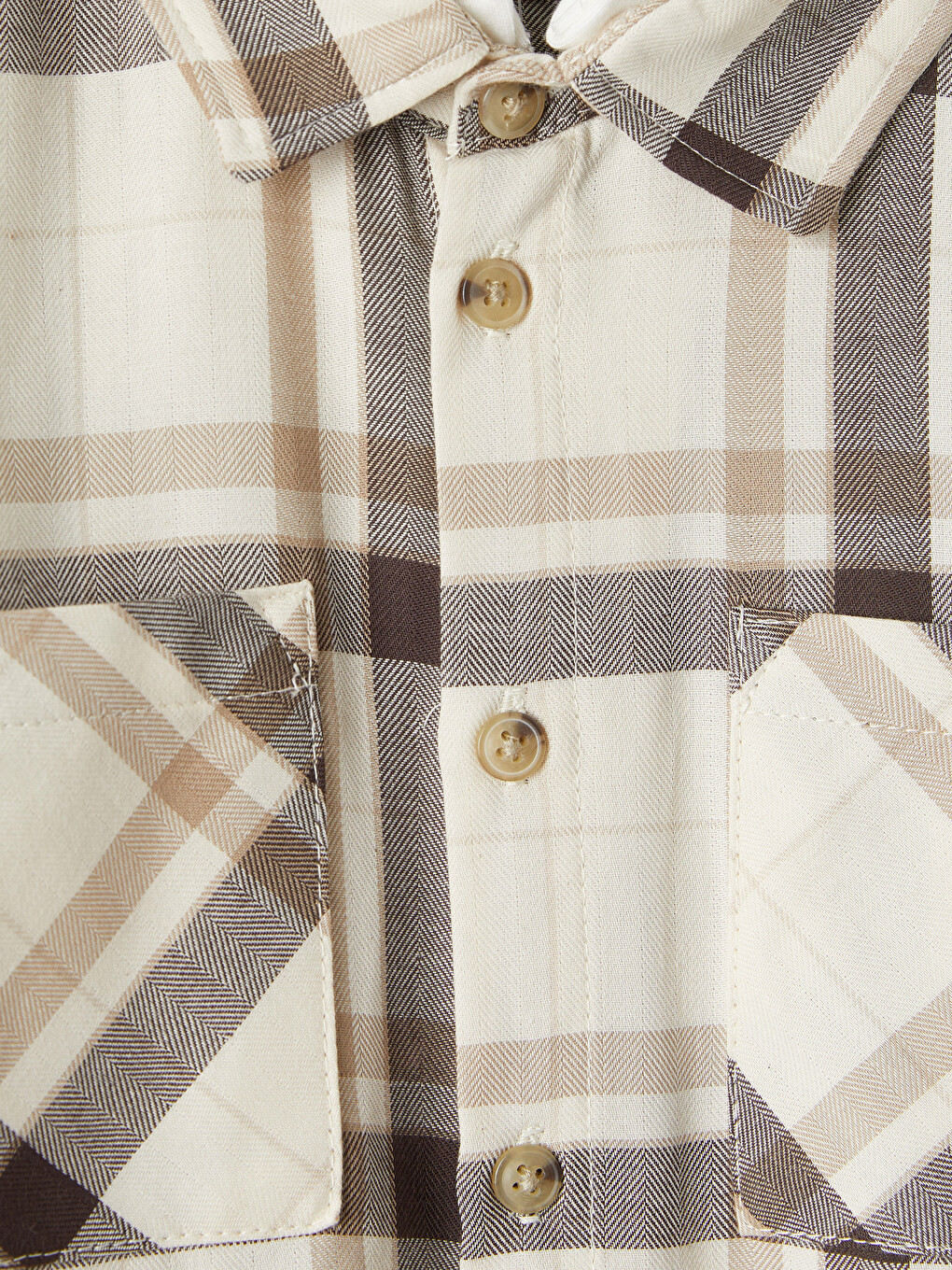 Hooded Plaid Twill Boys' Shirt-1