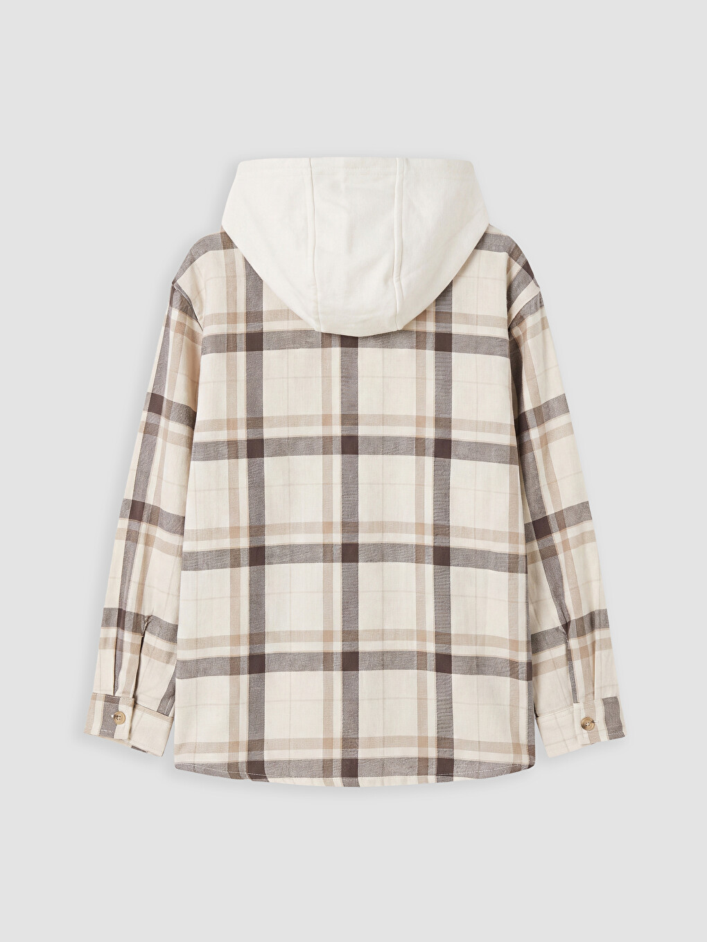 Hooded Plaid Twill Boys' Shirt-2