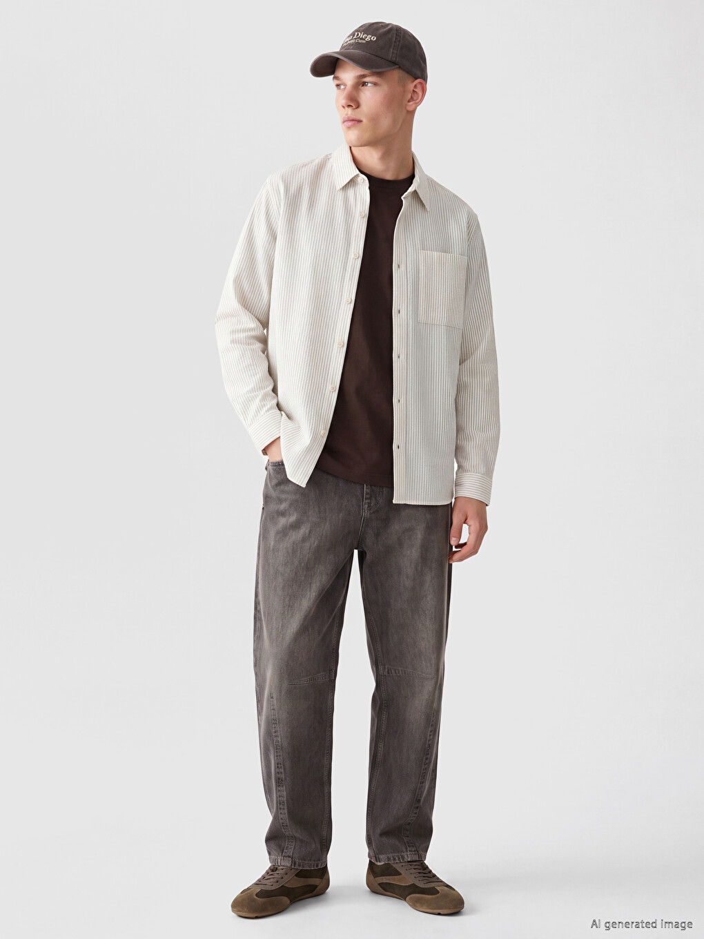 Regular Fit Striped Poplin Men's Shirt-1